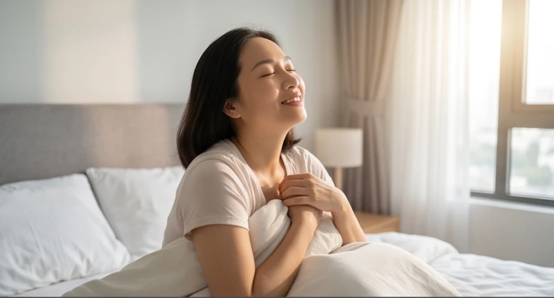 Mơ thấy người bệnh khỏe lại: Ý nghĩa điềm báo & bộ số may mắn 1 Gương mặt nhẹ nhõm của một người phụ nữ Việt Nam vừa thức giấc sau một đêm ngon giấc