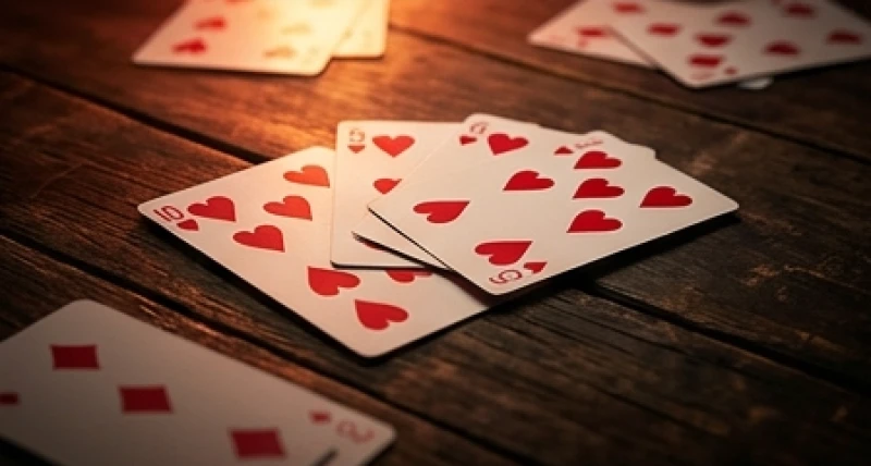 Mơ thấy đánh bài có tứ quý: Điềm báo hung cát & con số chi tiết 6 Bốn lá bài chất Cơ màu đỏ rực rỡ lấp lánh dưới ánh đèn báo hiệu tin vui về mặt tình duyên