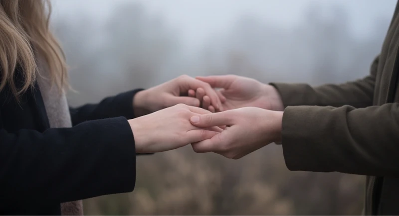 Mơ thấy người đẻ có máu: Điềm báo bối cảnh & bộ số tài lộc 2 Hai người phụ nữ nắm tay nhau hòa giải dưới ánh nắng mờ ảo trong không gian tĩnh lặng