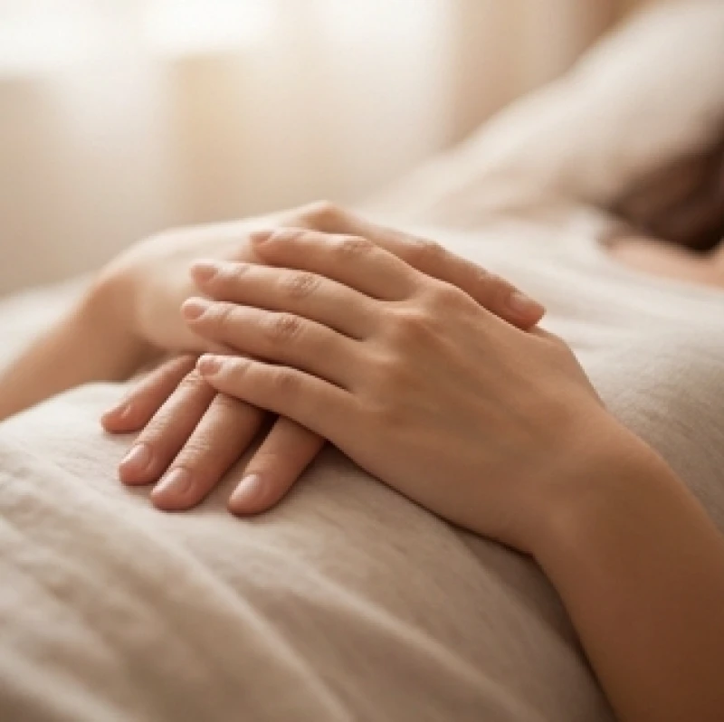 Mơ Thấy Đẻ Em Bé: Giải Mã Điềm Báo Chi Tiết & Sổ Mơ Tài Lộc 5 Đôi bàn tay đan vào nhau đặt trên ngực thể hiện sự thư giãn và giải phóng những lo âu