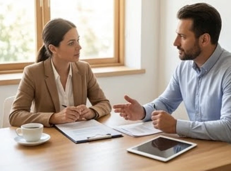 Hai đồng nghiệp thảo luận công việc rõ ràng để hóa giải bất đồng quan điểm