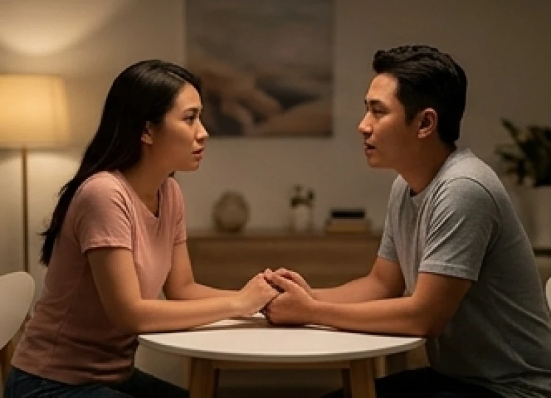 Mơ thấy người yêu chết: Giải mã tâm lý, điềm báo & bộ số 5 Cặp đôi ngồi nắm tay nhau trò chuyện chân thành để tháo gỡ sự ngột ngạt trong tình cảm
