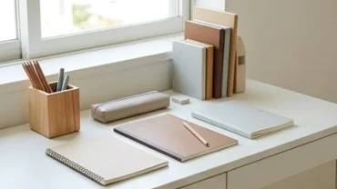 Thiết kế góc học tập với tông màu nâu đất và trắng xám giải đáp hoàn hảo tiêu chí giáp ngọ 2014 hợp màu gì