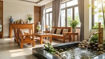 Không gian phòng khách được bố trí chuẩn phong thủy cho gia chủ tuổi Giáp Thân 1944 hợp hướng nào