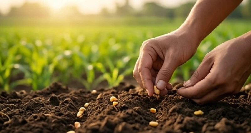 Mơ thấy bắp ngô: Giải mã điềm báo theo ngữ cảnh và số may mắn 8 Đôi bàn tay gieo từng hạt ngô non xuống lớp đất tơi xốp để chuẩn bị cho một vụ mùa mới