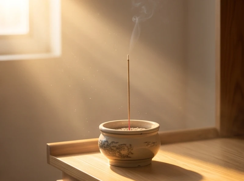 Văn khấn gia tiên hàng ngày: Bài cúng ngắn gọn và mâm lễ tối giản 2 Ánh nắng ban mai chiếu lên bàn thờ gia tiên trong khung giờ thắp hương buổi sáng