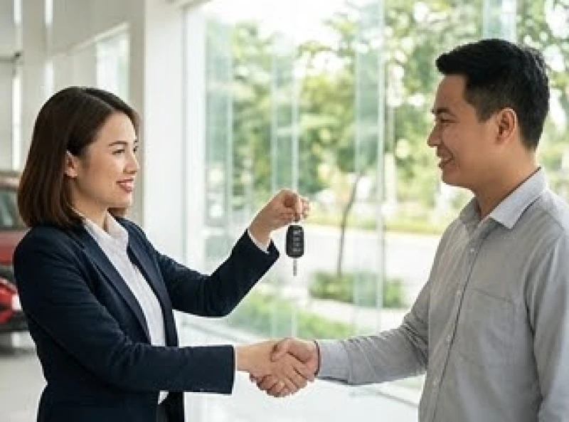 Tuổi Mão mua xe ngày nào tốt: Bảng tra cứu ngày giờ và hóa giải 5 Nhân viên đại lý bàn giao chìa khóa xe cho khách hàng trong khung giờ Đại An mang lại may mắn