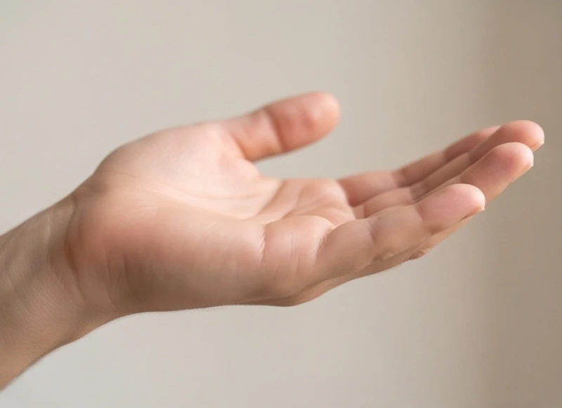 Bàn tay có phần gò Thái Âm đầy đặn và nhô cao rõ rệt dưới ánh sáng tự nhiên