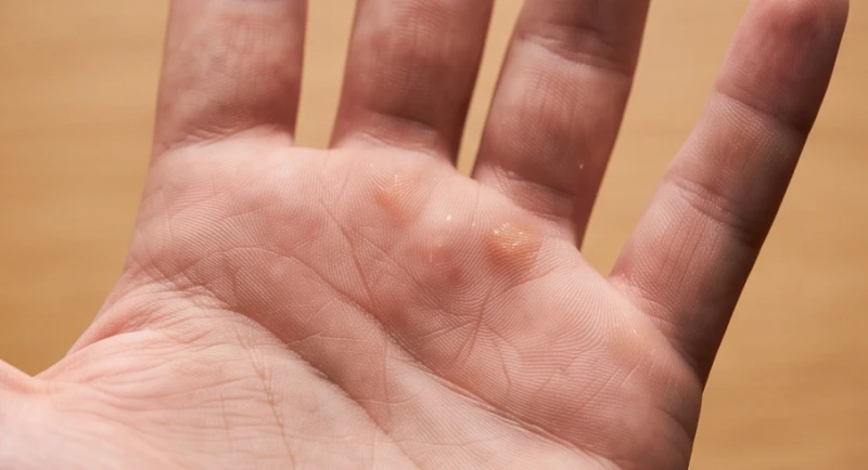 Khu vực gò Thái Dương và gò Thái Âm nổi bật trên bàn tay dưới ánh sáng tự nhiên
