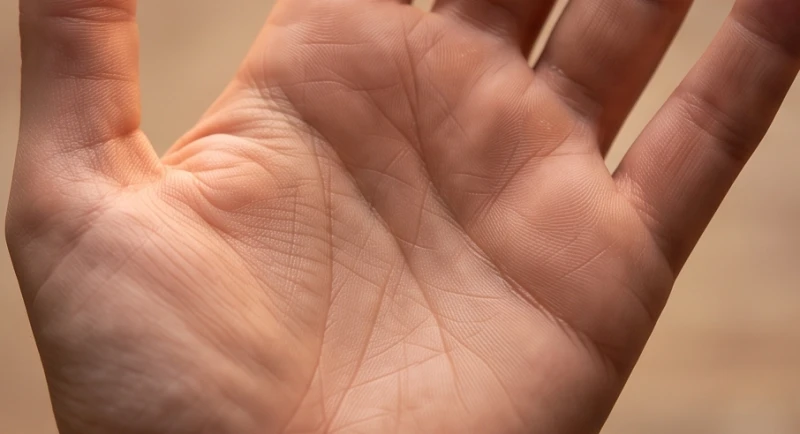 Vùng gò Thủy Diệu dưới gốc ngón út và gò Thái Âm nổi cao bất thường trên bàn tay