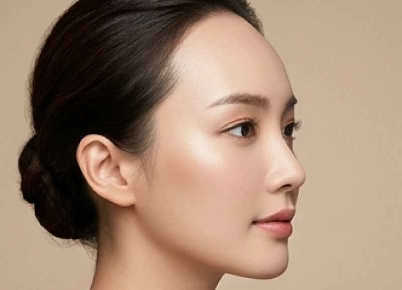Góc nhìn nghiêng của người có tướng trán dô với phần xương trán nhô nhẹ ra phía trước một cách tự nhiên