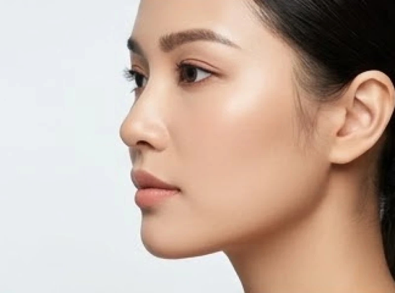 Góc nghiêng khuôn mặt minh họa độ nhô của đáy cằm so với môi dưới