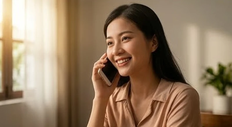 Thiếu nữ mỉm cười gọi điện thoại cho mẹ ruột vào buổi sáng sớm để xua tan cảm giác bất an trong lòng
