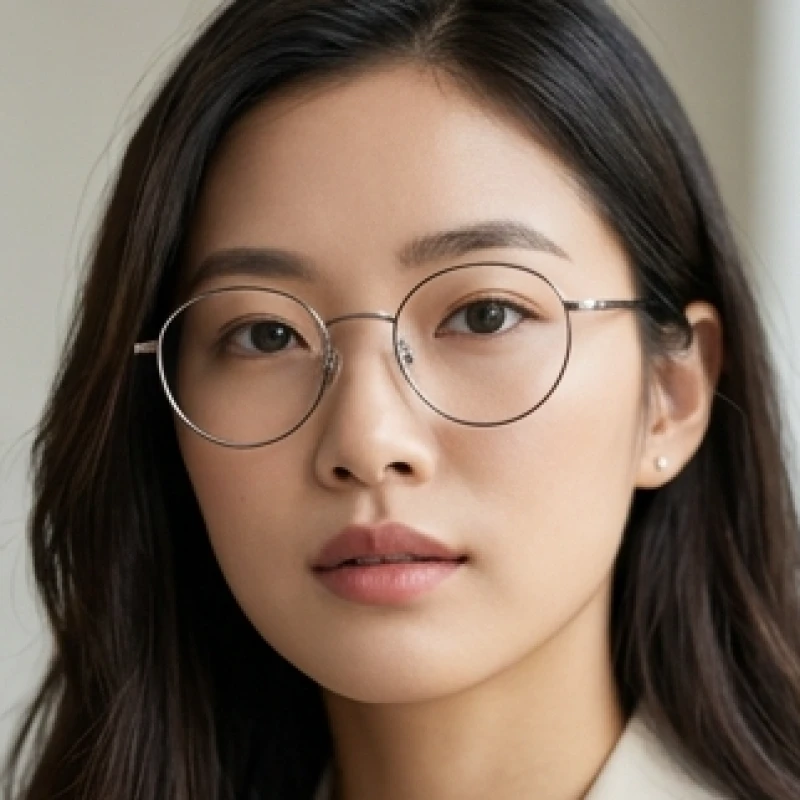 Phụ nữ đeo gọng kính kim loại viền mỏng giúp đôi mắt nhỏ trông sáng và to tròn hơn