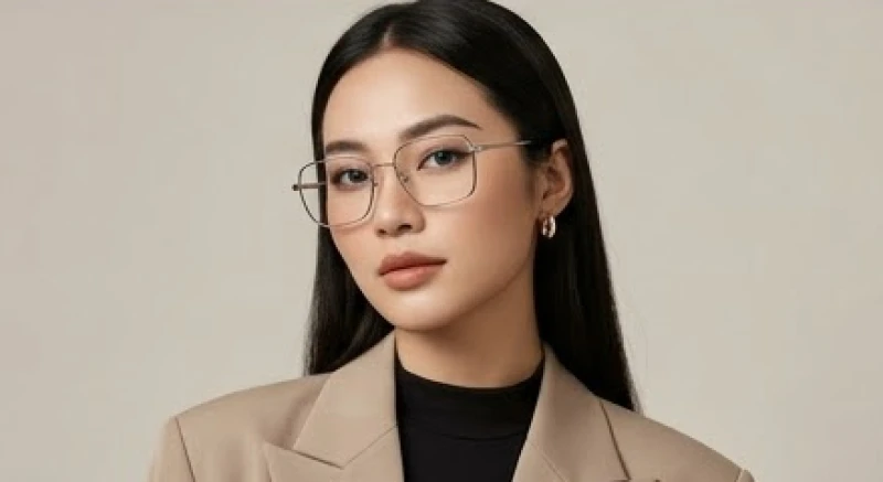 Tướng mặt trái xoan: Tỷ lệ chuẩn và ý nghĩa vận mệnh nam nữ 7 Lựa chọn gọng kính có hình học rõ ràng giúp tôn lên đường viền mềm mại của khuôn mặt trái xoan.