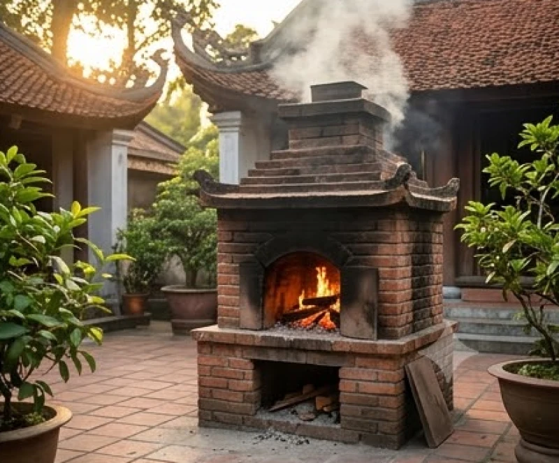 Văn khấn Mẫu Thoải tại Đền Ghềnh: Cách sắm lễ và bài khấn chuẩn 5 Khu vực lò thiêu vàng mã tĩnh lặng để người hành lễ thực hiện hóa sớ