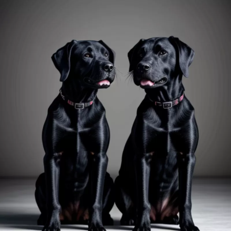 Hai con chó màu đen đang gần nhau