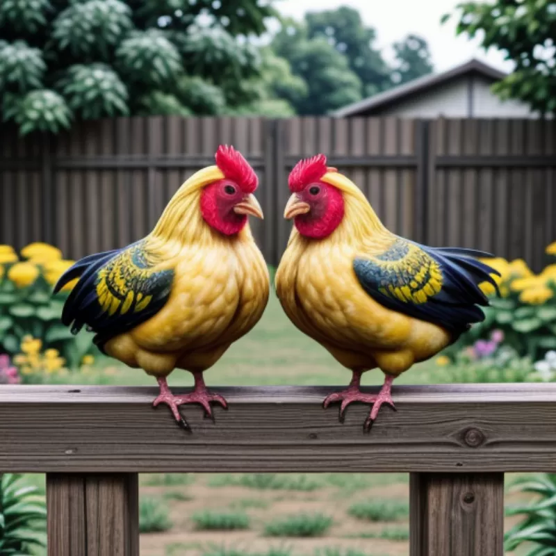 Hai con gà đẹp