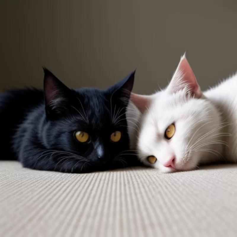 Two cats lying next to each other