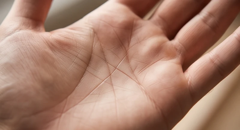 Đường sự nghiệp mờ: Ý nghĩa theo mốc tuổi và hướng cải thiện 3 Hai rãnh vân chỉ tay mờ nhạt và đan chéo nhau xuất hiện trên cùng một lòng bàn tay