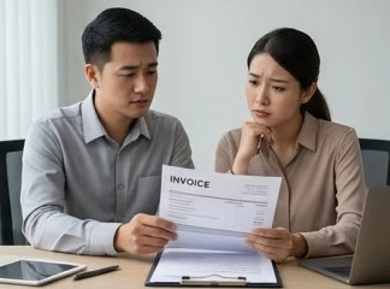 Tuổi Mão hợp làm ăn với tuổi nào: Chuẩn ngũ hành 1987 và 1999 7 Hai cộng sự bối rối trước chồng hóa đơn chưa thanh toán, thể hiện rủi ro khi hai người tuổi Mão cùng quản lý tài chính
