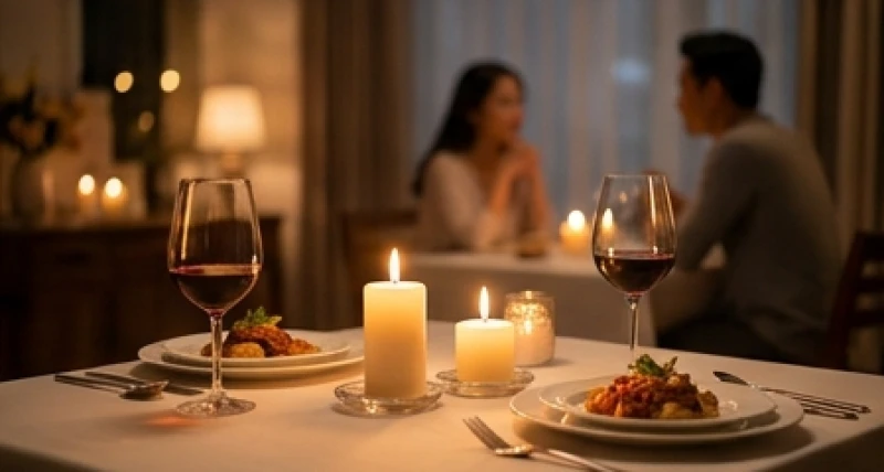 Bữa tối lãng mạn dưới ánh nến lung linh dành cho hai người, giúp phá vỡ lối mòn tẻ nhạt trong đời sống hôn nhân