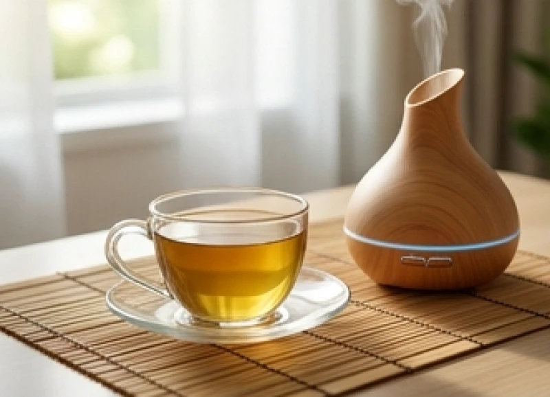 Trà thảo mộc và không gian thư giãn giảm căng thẳng xương khớp trong năm xung hạn