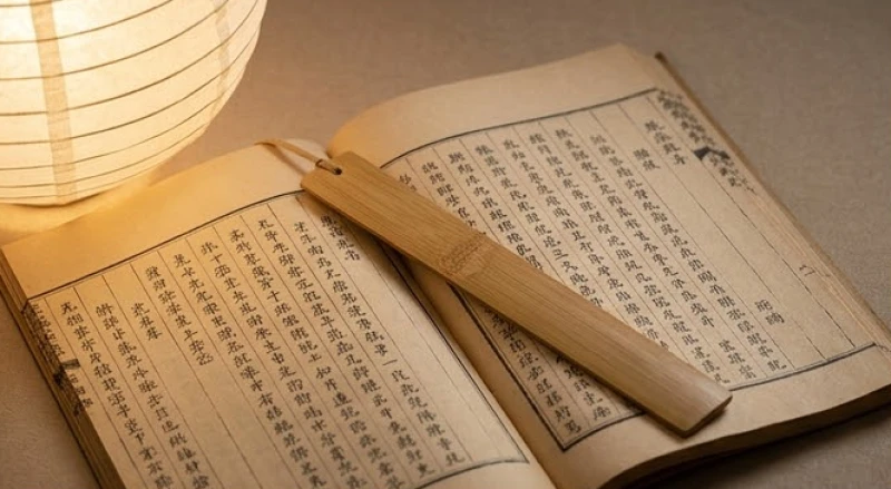 Cuốn lịch vạn niên cũ kỹ lật đến trang đánh dấu các năm Tỵ, Ngọ, Mùi