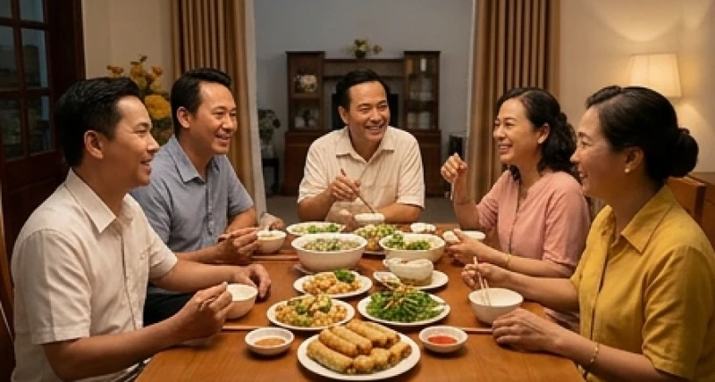 Mơ thấy hàng xóm: Ý nghĩa tâm linh, điềm báo & con số may mắn 3 Bữa ăn gia đình ấm cúng có sự góp mặt của những người hàng xóm thân thiết