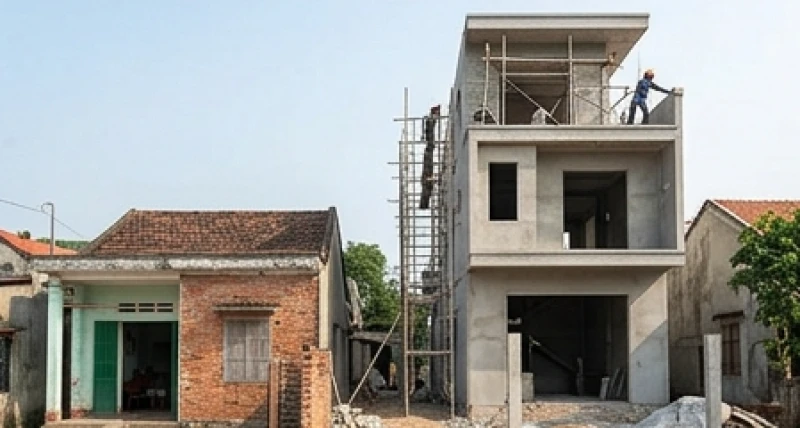 Mơ thấy hàng xóm: Ý nghĩa tâm linh, điềm báo & con số may mắn 6 Ngôi nhà mới đang được xây dựng khang trang ngay sát vách căn nhà cũ kỹ