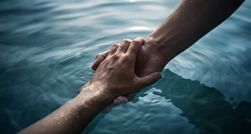 Mơ Thấy Người Thân Chết Đuối: Giải Mã Điềm Báo Từng Người 6 Bàn tay mạnh mẽ đang vươn ra nắm chặt lấy một bàn tay khác từ dưới mặt nước