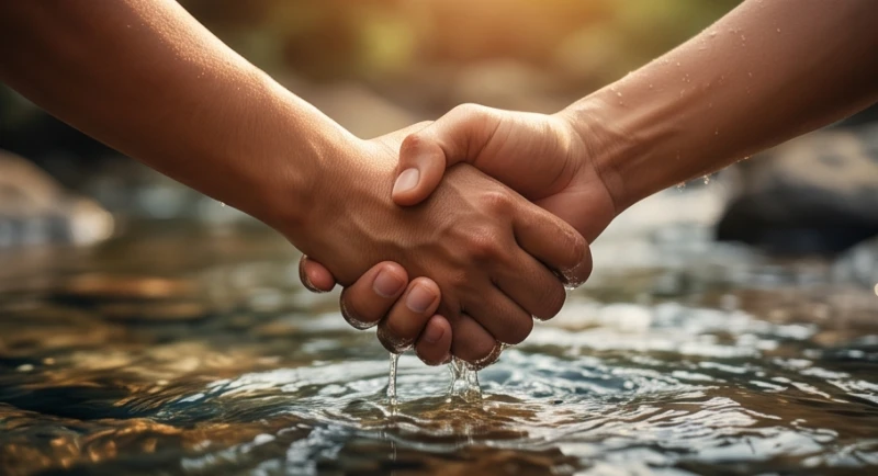 Vươn tay kéo người khác đứng lên từ vũng nước cạn, minh chứng cho lòng nhân hậu và sự xuất hiện của quý nhân phù trợ