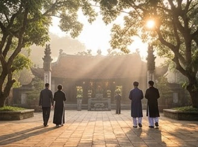 Không gian thanh tịnh tại đền Bảo Hà nơi du khách dâng lễ và đọc văn khấn cầu bình an