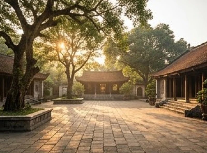 Văn khấn Quốc Mẫu Âu Cơ: Bài cúng chuẩn và cách dâng sớ tại đền 1 Không gian thanh tịnh tại khuôn viên Đền Quốc Mẫu Âu Cơ vào sáng sớm