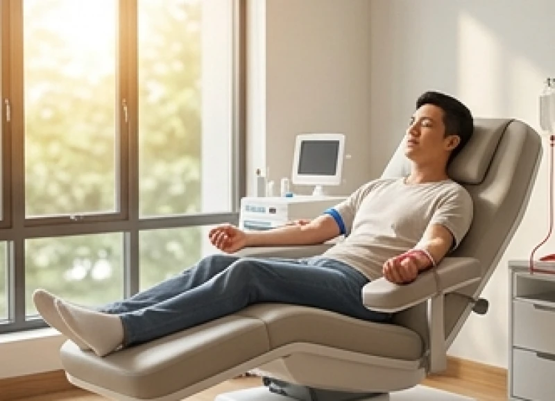 Tuổi Tý năm 2026 có phạm Thái Tuế không: Trình tự cúng giải hạn 9 Nhân viên y tế đang thực hiện thủ tục hiến máu nhân đạo tại một cơ sở y tế sạch sẽ và chuyên nghiệp