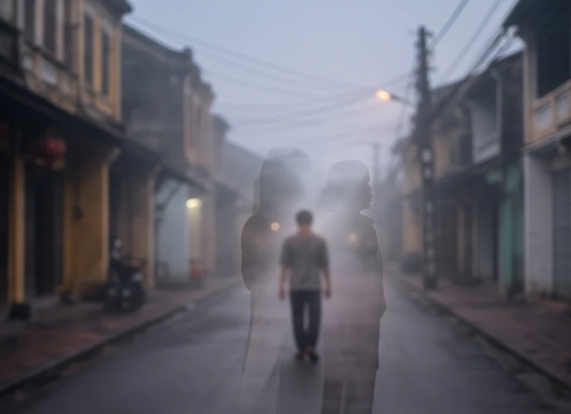 Giấc mơ có báo trước điều gì không: Tiêu chí nhận diện 3 Bóng dáng người bước đi trên phố mờ ảo gợi lên cảm giác quen thuộc đặc trưng của hiện tượng ảo giác Déjà vu