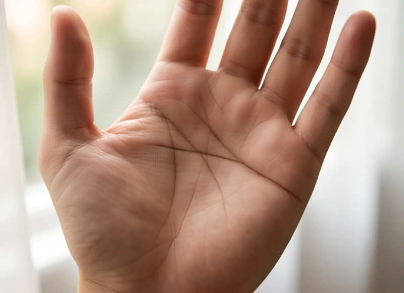 Đường Tâm Đạo và Trí Đạo nhập làm một tạo thành vệt ngang rõ nét trên lòng bàn tay chữ Nhất