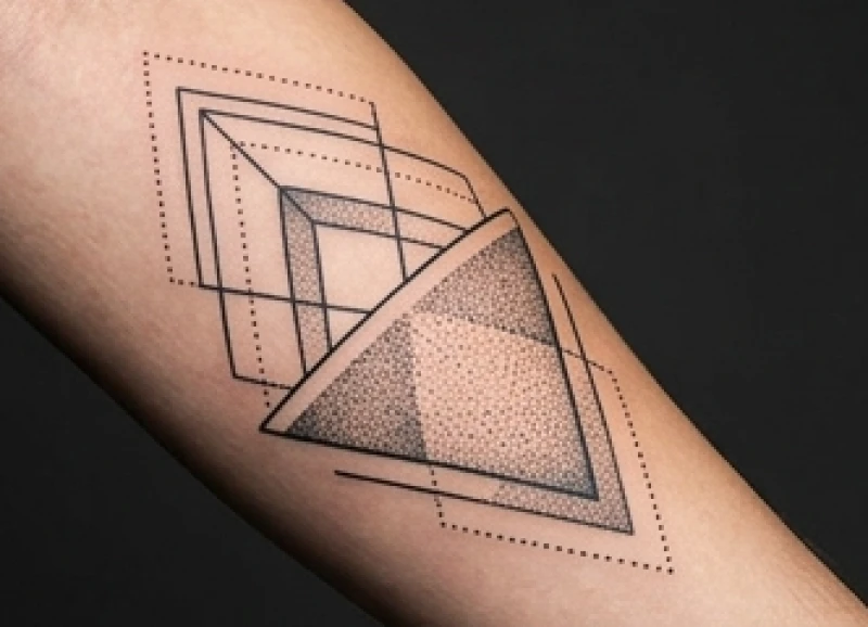 Sự kết hợp hoàn hảo giữa kỹ thuật linework và dotwork trong hình xăm hoa văn Geometric