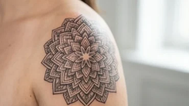 Người đàn ông sở hữu hình xăm hoa văn hợp tuổi tỵ với họa tiết Mandala sắc nét trên bả vai