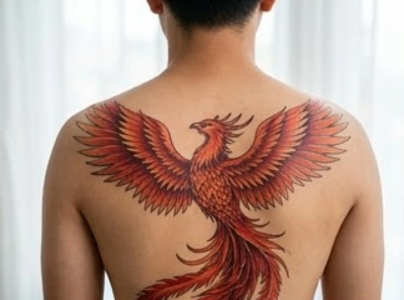 Hình xăm chim phượng hoàng tung cánh rực rỡ mang đến sinh khí mãnh liệt