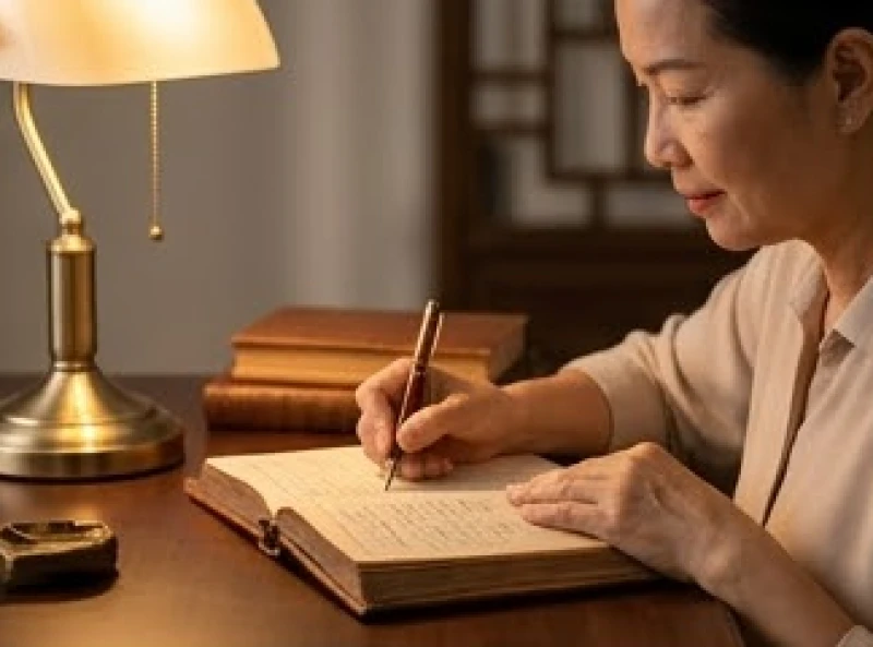Tử vi trọn đời tuổi Đinh Mùi 1967 nữ mạng: Diễn biến & vận hạn 3 Người phụ nữ trưởng thành ngồi ghi chép sổ sách chi tiêu và quản lý tài chính dưới ánh đèn ấm áp