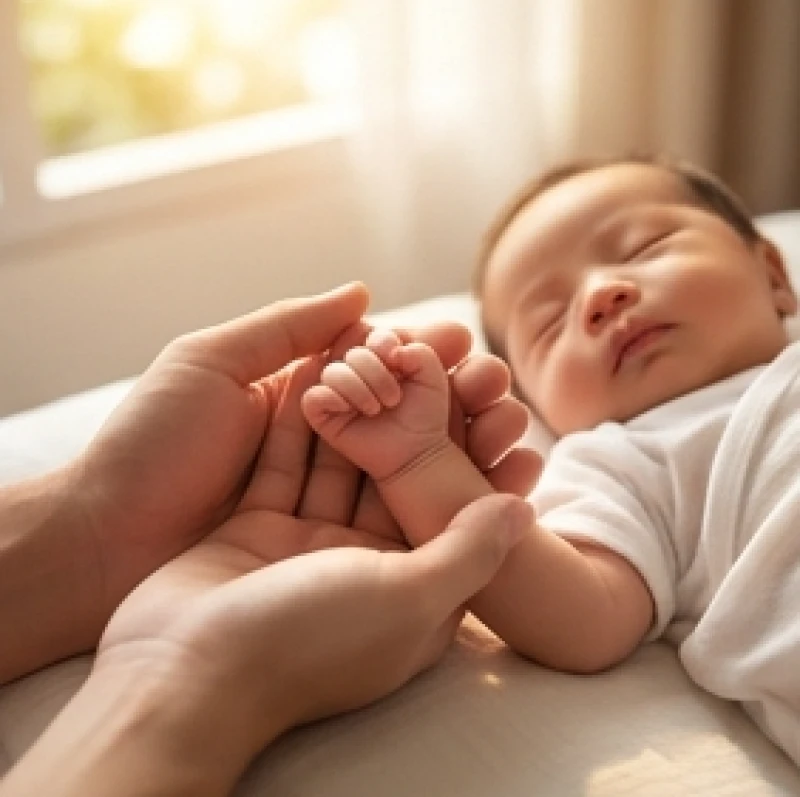 Đặt tên con sinh năm Tân Sửu 2021: Cách chấm điểm & phối tuổi 5 Đôi bàn tay của cha mẹ đang âu yếm nắm lấy bàn tay nhỏ bé của trẻ sơ sinh dưới nắng ấm