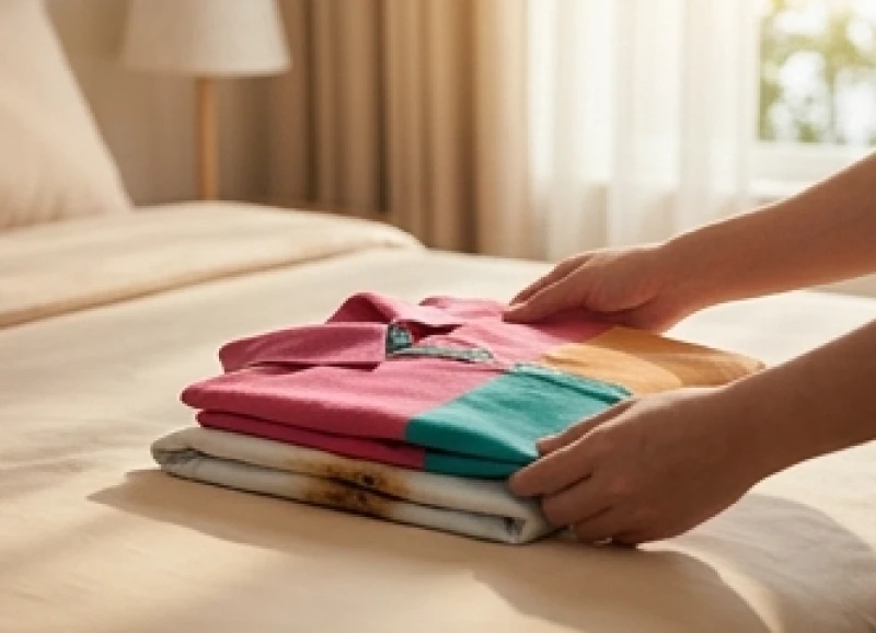 Gấp gọn chiếc áo bị hỏng và thay thế bằng trang phục tươm tất để giải tỏa cảm giác lo âu