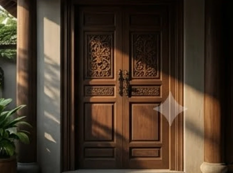 Cửa chính ngôi nhà đang đóng kín để ngăn chặn luồng sát khí từ hướng Ngũ Quỷ