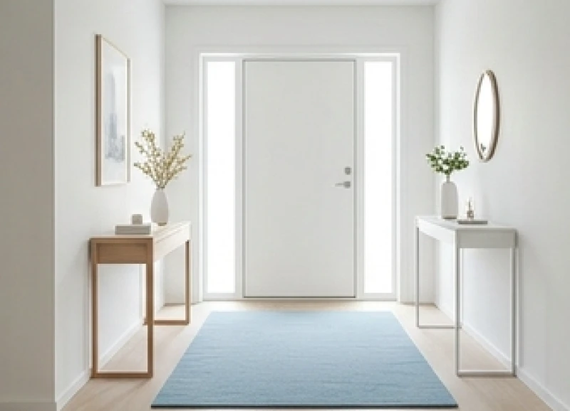 Sử dụng thảm trải sàn màu xanh biển tại cửa chính để ngăn chặn hung khí từ hướng Nam