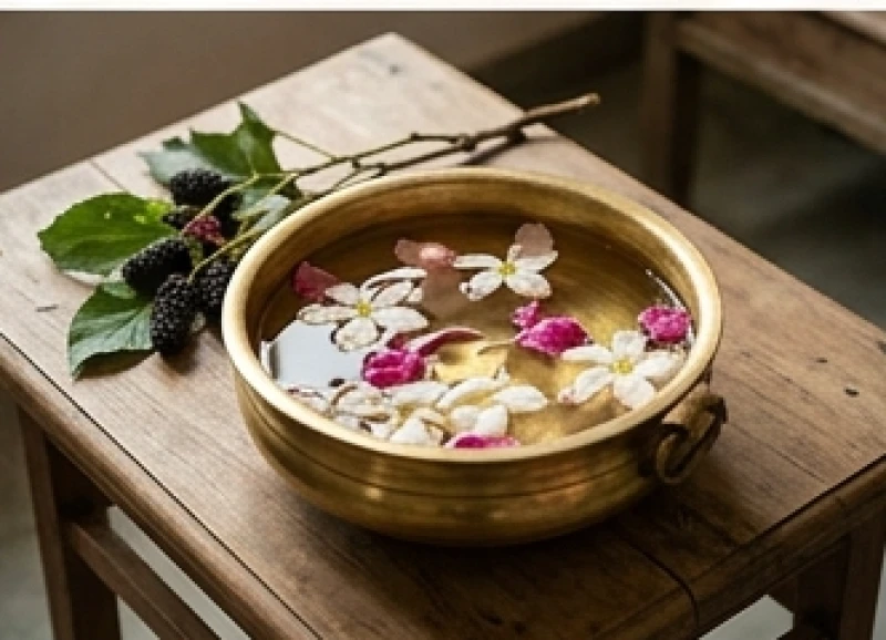 Tuổi Sửu nên cưới vào năm nào: Ma trận chọn năm & tháng tốt 10 Cành lá dâu tằm và bát nước thanh tẩy được chuẩn bị sẵn theo phong tục dân gian để xua tan những điềm gở trong năm kỵ tuổi