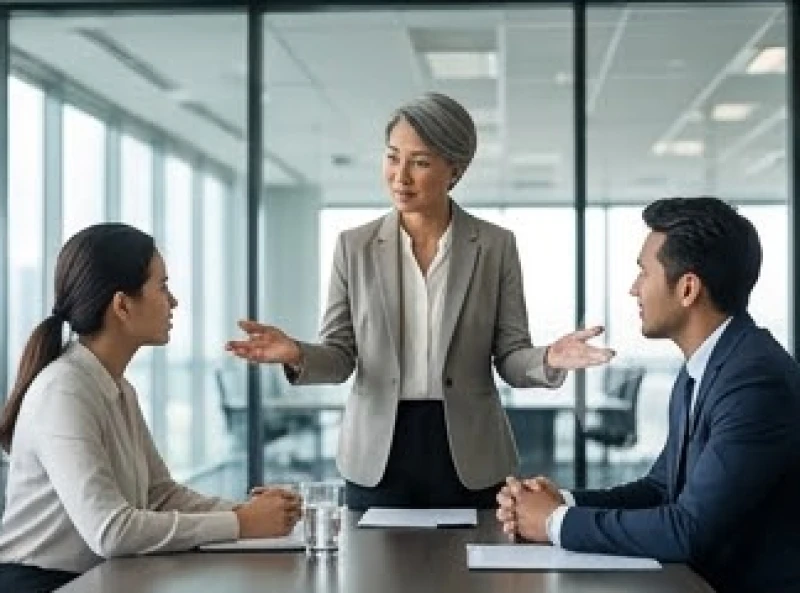 Tài lộc tuổi Ngọ: Cách xác định góc tụ tài bằng la bàn 11 Một người đóng vai trò trung gian đang hòa giải trong cuộc họp kinh doanh