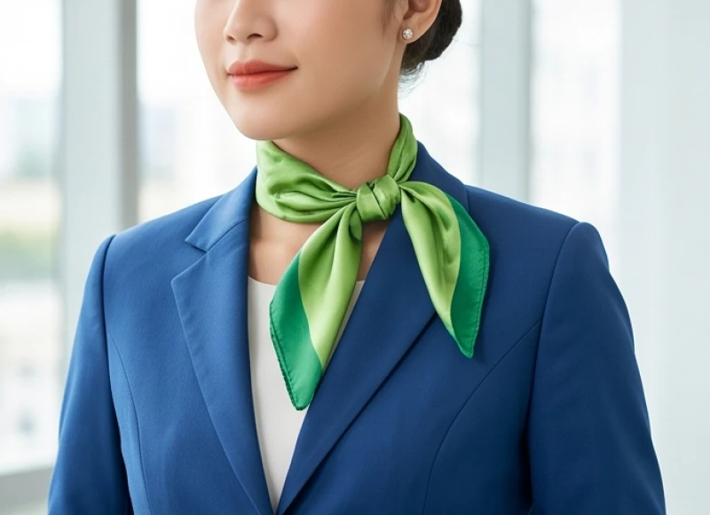 Dùng khăn lụa màu xanh lá cây để hóa giải năng lượng khắc kỵ từ đồng phục