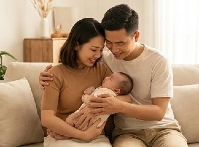 Đặt tên con sinh năm Ất Mùi 2015: Tên hay hợp mệnh và tuổi bố mẹ 5 Hai vợ chồng trẻ mỉm cười hạnh phúc khi cùng nhau ôm em bé sơ sinh vào lòng