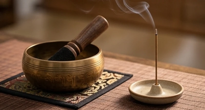 Chuông xoay Tây Tạng và trầm hương giúp tịnh tâm cải thiện giấc ngủ mỗi đêm